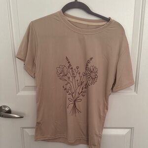 Floral Graphic Tan Women's Top
